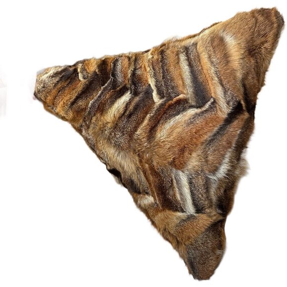 Real Rabbit Fur Triangle Accent Pillow – Modern Luxury Home Decor - Picture 7 of 8